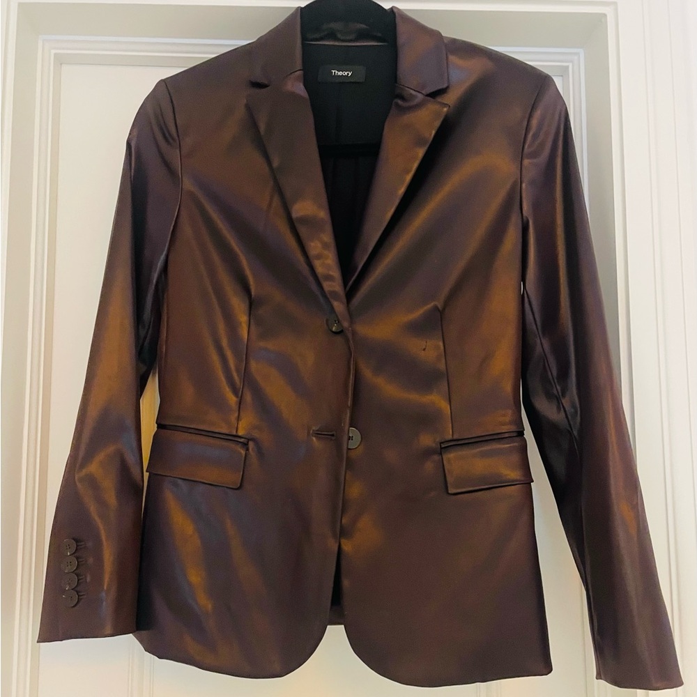 Theory Women's Shiny Brown Blazer